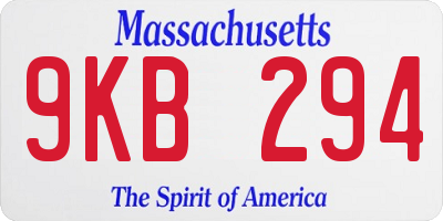 MA license plate 9KB294