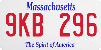 MA license plate 9KB296