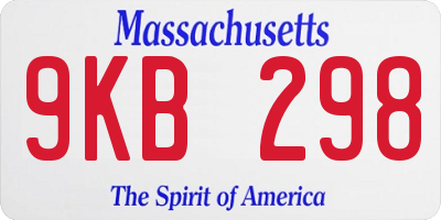 MA license plate 9KB298