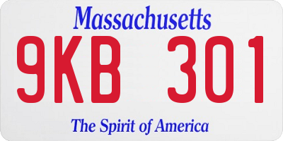 MA license plate 9KB301