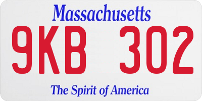 MA license plate 9KB302