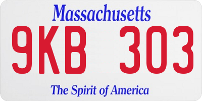 MA license plate 9KB303