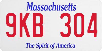 MA license plate 9KB304