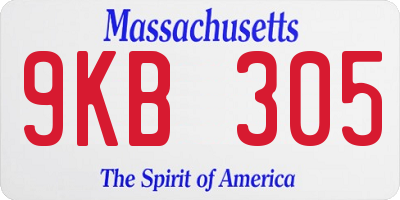 MA license plate 9KB305