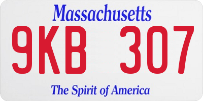 MA license plate 9KB307