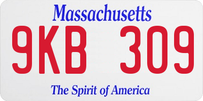 MA license plate 9KB309
