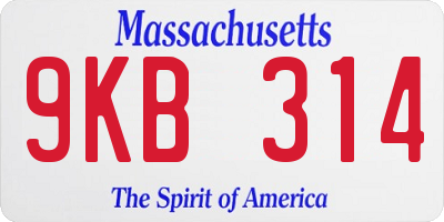 MA license plate 9KB314