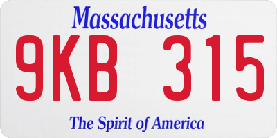 MA license plate 9KB315