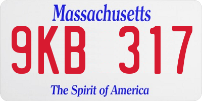 MA license plate 9KB317