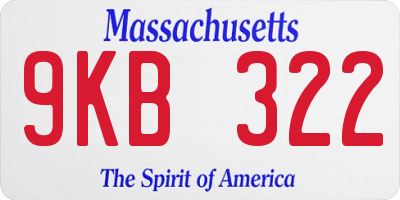 MA license plate 9KB322