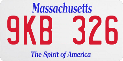 MA license plate 9KB326