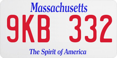MA license plate 9KB332