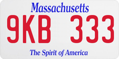 MA license plate 9KB333
