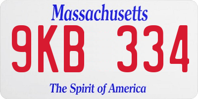 MA license plate 9KB334