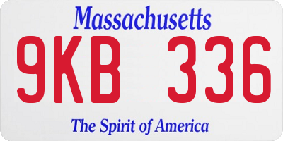 MA license plate 9KB336