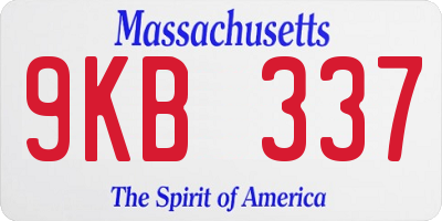 MA license plate 9KB337
