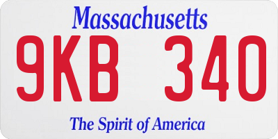 MA license plate 9KB340