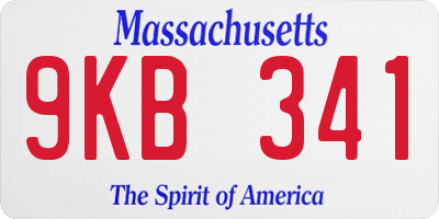 MA license plate 9KB341