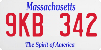 MA license plate 9KB342
