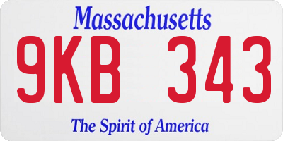 MA license plate 9KB343