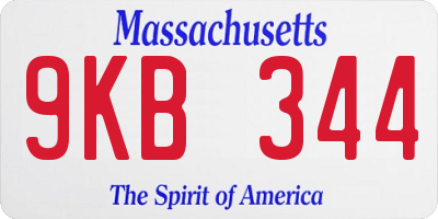 MA license plate 9KB344