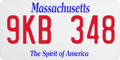 MA license plate 9KB348