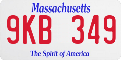 MA license plate 9KB349