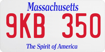 MA license plate 9KB350