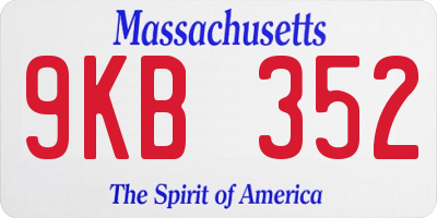 MA license plate 9KB352