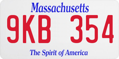 MA license plate 9KB354