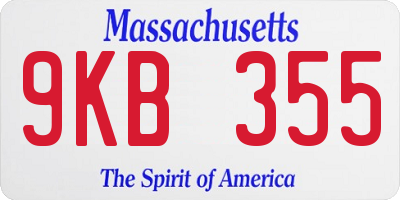 MA license plate 9KB355
