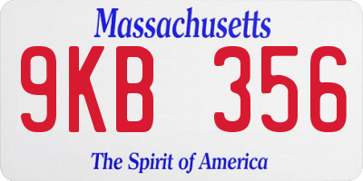 MA license plate 9KB356
