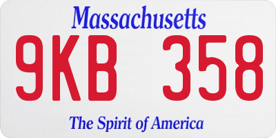 MA license plate 9KB358
