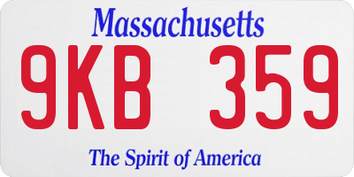 MA license plate 9KB359