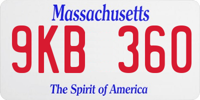 MA license plate 9KB360