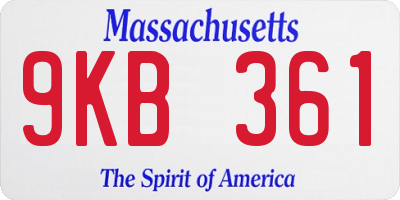 MA license plate 9KB361