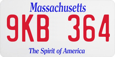 MA license plate 9KB364