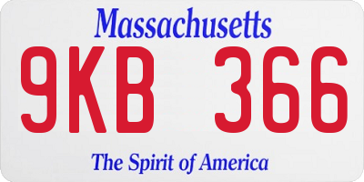 MA license plate 9KB366