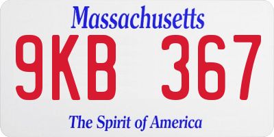 MA license plate 9KB367