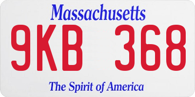 MA license plate 9KB368