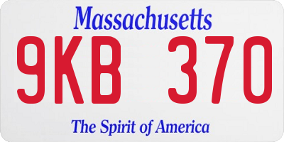 MA license plate 9KB370