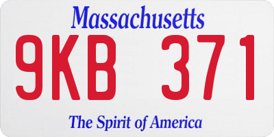 MA license plate 9KB371