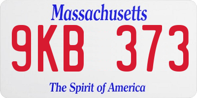 MA license plate 9KB373
