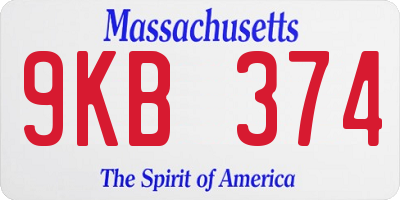 MA license plate 9KB374