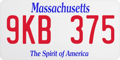 MA license plate 9KB375