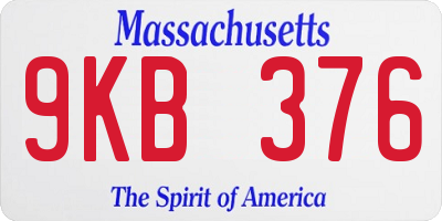 MA license plate 9KB376