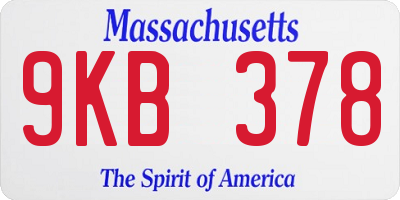 MA license plate 9KB378
