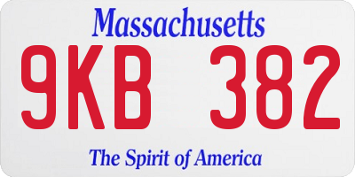 MA license plate 9KB382