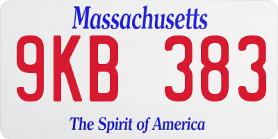 MA license plate 9KB383
