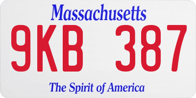 MA license plate 9KB387